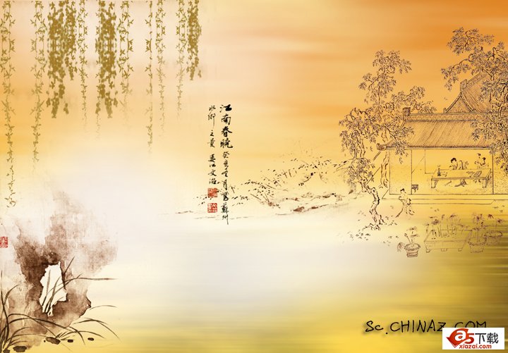 古典山水风光模板(PSD)